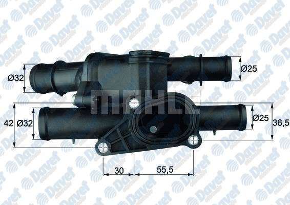 MAHLE TM2105 Termostat Komple (105c) Bora Golf Iv A3 1.9 2.0 2.3 99-05 (Otom.)